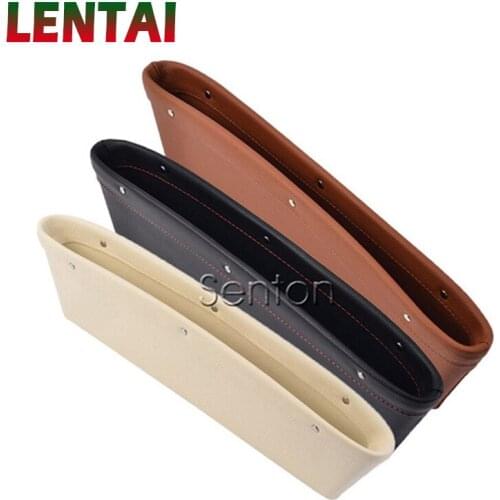 LENTAI 1PC Car Seat Gap Boxes leather Organizer Phone Holder For Renault Megane 2 Captur Mitsubishi ASX Jeep Wrangler Peugeot