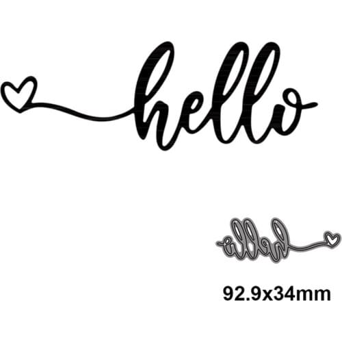 Metal cutting die cut mold hello letters and love for card making scrapbooking paper photo album craft template mold 2021