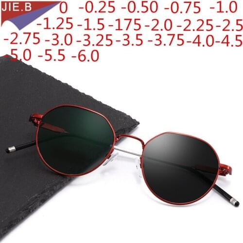 2020 New Ladies Prescription Photochromic Glasses Frame Mens Oval Student Optical Myopia Glasses 0 to 0.5 -0.75-1.0 to -6.0
