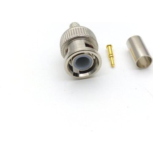 BNC Plug Crimp Connectors for RG58 RG-58 Coax Male ADAPTER New