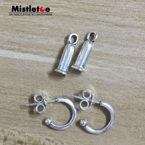 Mistletoe Authentic 925 Sterling Silver Earring Charm Barrel Droplets, Drop Earrings Compatible with European Jewelry