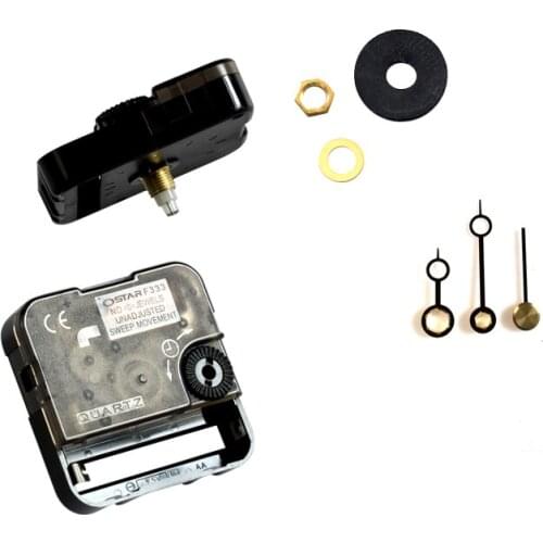 Ostar F333 Silent Movement Plastic quartz clock mechanism with 8710# black short hands Clock Accessory Quartz DIY Clock kits