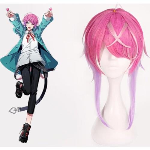 Anime Division Rap Battle Hypnosis MIC Amemura Ramuda Wig Heat Resistant Synthetic Hair Cosplay Costume Wigs + Wig Cap