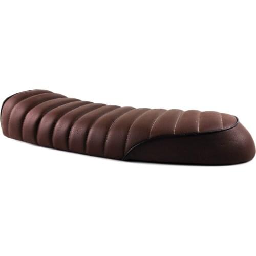 SAFFEN Brown Motorcycle Retro Cafe Racer Saddle Flat pan Seat Vintage Scramble Seat GN CB350 CB400 CB500 CB750 SR400 SR500 XJ XS