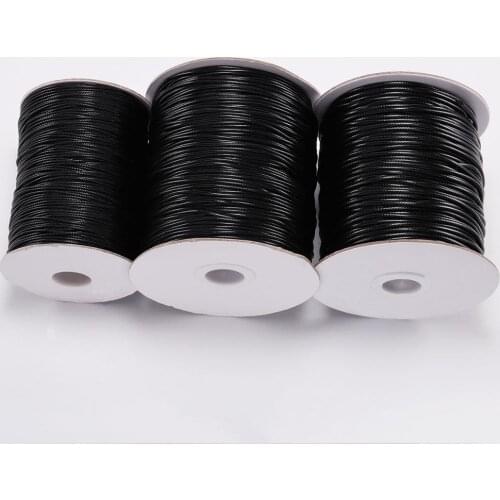 10M/lot 0.5 0.8 1.0 1.5mm Black Waxed Cotton Cord Thread Cord String Fit Beading Craft DIY Necklace For Jewelry Making Supplies