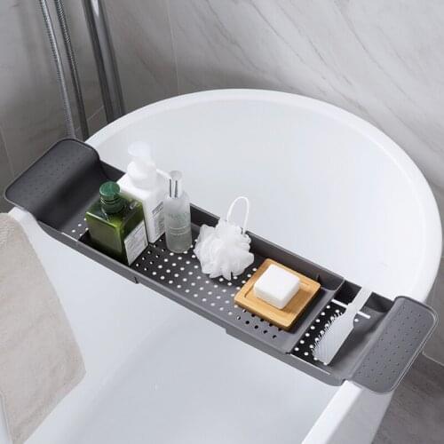 Bathtub Storage Rack Bath Tray Shelf Shower Tub Bathroom Tools Makeup Towel Organizer Plastic Kitchen Sink Drain Holder