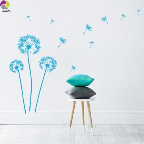 Dandelion Wall Sticker Bedroom Living Room Beautiful Dandelion Flower Plant Wall Decal Baby Nursery Vinyl Home Decor Art Mural