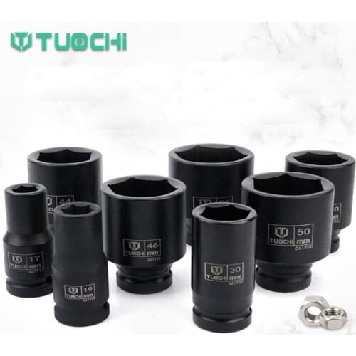 Heavy Duty Impact Socket 3/4" Inch Drive Air Sockets Head 80mm Lenght Hex Pneumatic Wrench key for Car Tire Sleeve Repair Tools