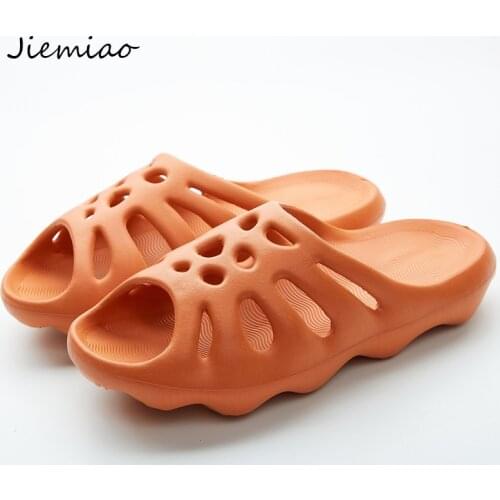 JIEMIAO 2021 Thick Sole Home Men Women Slippers 3.5cm Heel Ladies Platform Shoes Couple Slippers Non-slip EVA Slippers Summer