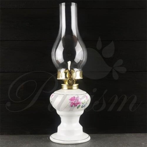 Vintage ceramics Kerosense Lamp Country Classic Glass Lantern Desktop Decorate Light Fireplace Camping Nostalgia Night Light