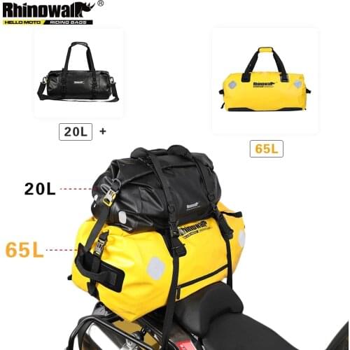 Rhinowalk 65L Waterproof Bag Motorcycle Durable Large Capacity Motorcycle Dry Duffel Bag for Travel Hiking Camping Multifunction