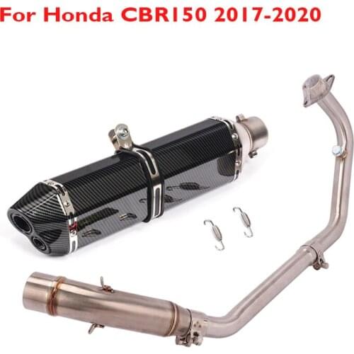 Motorcycle Exhaust System Slip on 51mm Muffler Escape Silencer Connector Header Link Pipe for Honda CBR150 2017-2020