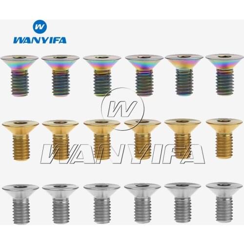 Wanyifa Titanium Ti Bolts M5 x 10 15 25mm Allen Key Flat Countersunk Head Screw Bolt 6pcs/lot