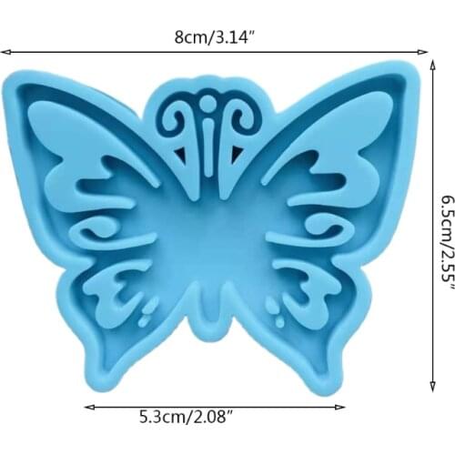 Y1UE DIY Crafts Making Tool Key Chain Epoxy Resin Mold Handmade Butterfly Shape Keychain Casting Silicone Mould