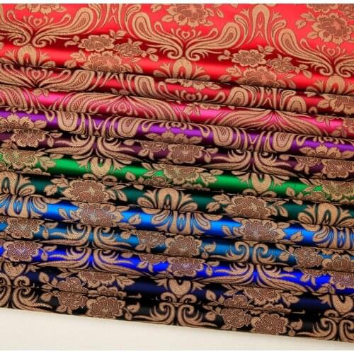 Silk fabric brocade jacquard attire fabric for sewing cheongsam and kimono dress of DIY material
