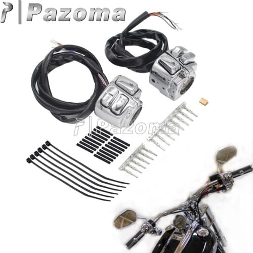 1Pair 25mm 1" Motorcycle Handlebar Switch Kit On/Off Switch Control Light Switch For Harley Sportster XL XR Dyna Softail Touring