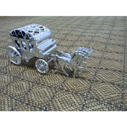 12PCS Silver Carriage Gift Boxes Gharry Party Wedding Favors Box Creative Wedding Candy Boxes Baby Shower Brithday Free Shipping