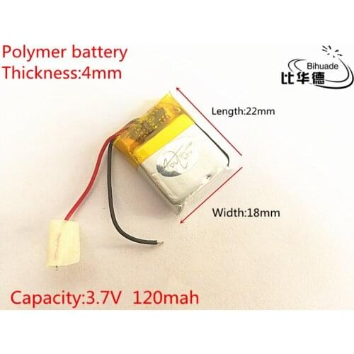 3.7V 120mAh 401822 Lithium Polymer Li-Po li ion Rechargeable Battery cells For Mp3 MP4 MP5 GPS PSP mobile bluetooth