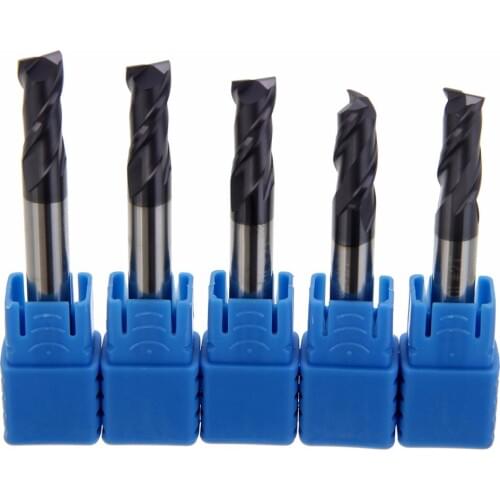 5Pcs Tungsten Carbide 2 Flutes End Mill Set CNC Milling Cutter Power Tools For Iron Alloy Steel Welding Steel Processing
