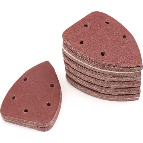 5PCS Mouse Sanding Sheet Hook and Loop Palm Sander Pad Triangle Sandpaper 40-400 Grit