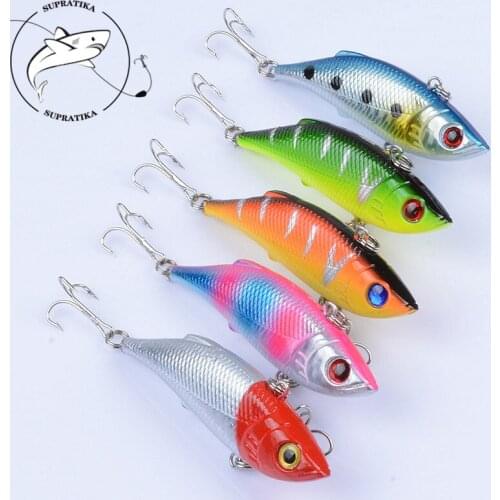 5Pcs/Lot 8cm/11.8g VIB Crankbait Fishing Bait Lures Artificial Pesca Isca Jerkbaits With 2 Treble Hooks Wobblers For Fishing