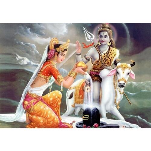 5D Diamond Embroidery Mosaic Religious Shiva Parvati Ganesha Pictures of Rhinestones 3D Diamond Painting Cross Stitch Kits Gifts