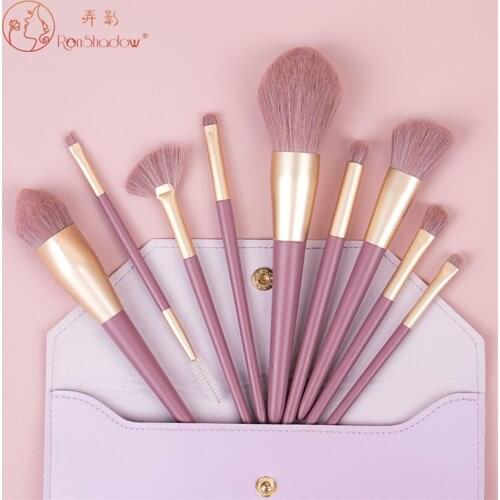 Ronshadow 9pcs makeup brushes high quality beatuty cosmetics makeup brush tools eyebrow brush foundation brush blush brush