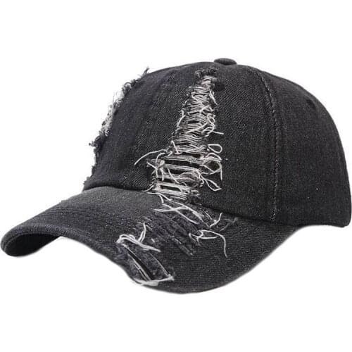 New Solid Hole Denim Baseball Cap Snapback Hats Men Women Wash Cowboy Hats Bone SunHip Hop Jeans Cap Casquette Gorras