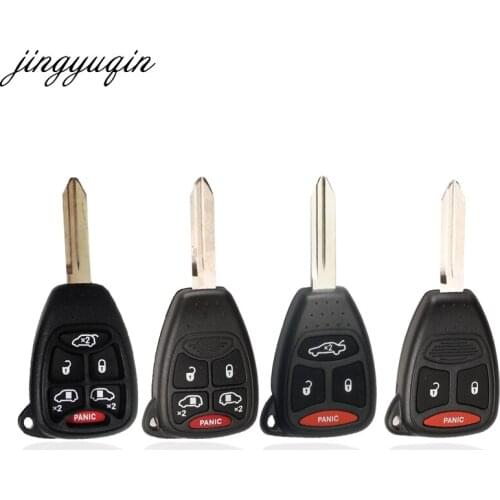 Jingyuqin 50pcs 2/3/4/5/6 Button Remote Key Case Shell For Chrysler 300 Aspen Dodge Dakota Durango Jeep Grand Cherokee Commander
