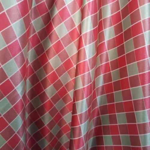 Check Satin Fabric Glossy Lining Scarf Ribbon Tilda Soft Poly Charmeuse