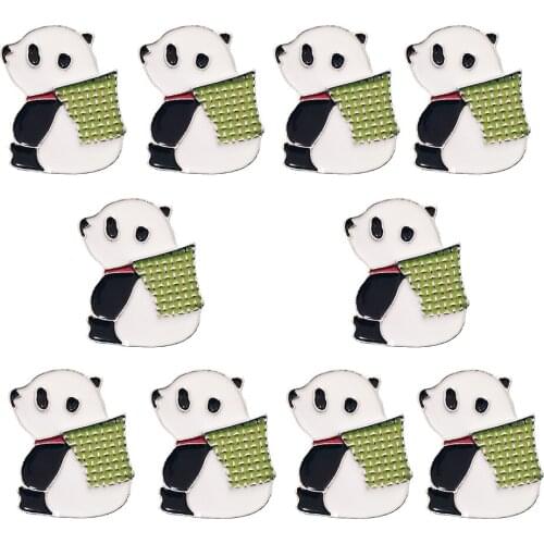 10Pcs Cartoon Animal Enamel Pins Cute Panda Brooches Badges For Women Men Clothes Backpack Lapel Pin Jewelry Bag Accessories
