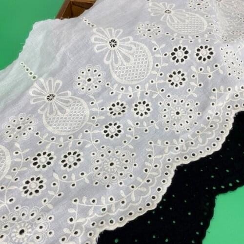 Black Beige Cotton Lace Trim Fabric Handmade DIY Accessories Curtain Home Fabric Sewing Material RS3151