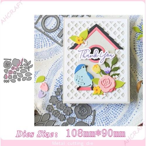 Flower and Grass Combination Metal Cutting Dies for diy Scrapbooking Photo Album Decorative Embossing PaperCard Crafts Die 2020