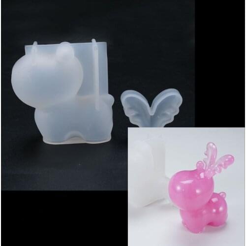 DIY Crystal Silicone Mold three-dimensional Cute Little Fawn Animals Cartoon Molds Table Decoration Ornament Resin Mold