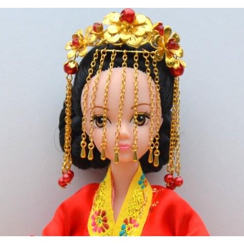 For 30cm chinese kurhn doll Traditional Earrings head decoration doll Necklace DIY Earrings Ornament Toy Jewelry