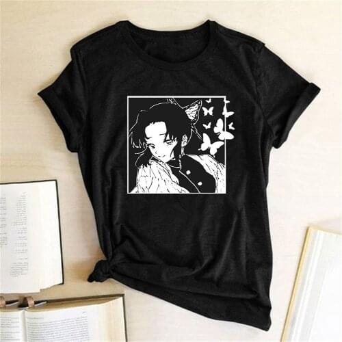 Demon Slayer T Shirt Women Graphic Tees Short Sleeve Streetwear Kimetsu No Yaiba Print T Shirt 2020 Clothes Japanese Anime Tops