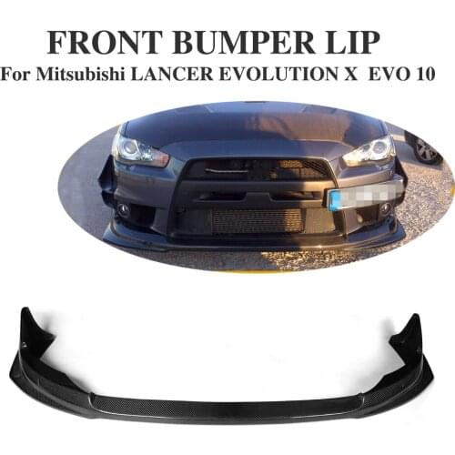 Carbon Fiber Front Bumper Lip For Mitsubishi Lancer-ex EVO 10th ES Sedan Diffuser Spoiler 2010-2012 Auto Car Body Kit Accessory