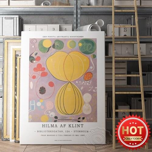 Hilma Af Klint Prints Poster, Abstract Print Art, Hilma Museum Poster, Af Klint Exhibition Wall Art, Stokholm Retro Art Painting