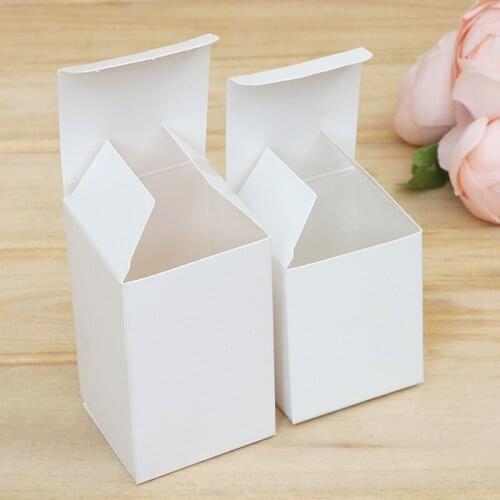 50pcs 13 sizes Kraft Paper cardboard Box for Jewelry gift Candy packaging carton Box gift soap Package Packing paper Box white