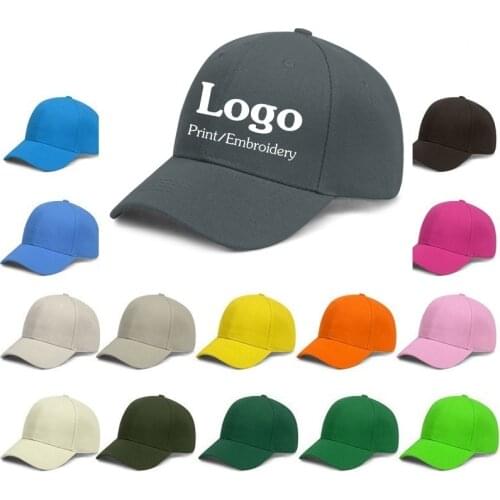 Custom Logo Adult Men Casual Adjustable Baseball Caps Dad hat Snapbacks Hip Hop Trucker Hat Gorros 24 colors