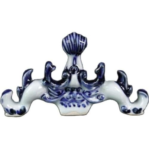 China Old Porcelain Blue And White Auspicious Beast Pattern Pen Holder