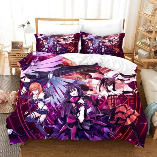 Anime Comforter Quilt Cover Cute Girls Cartoon Bedding Set Design Custom Bed Linen Simple Home Textile For Kids Anime Lovers