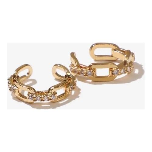 Korean Zircon Small Ear Cuff Set Ear Rings For Girls Gold Earcuff Cute Cartilage Clip on Earrings No Pierced Women Punk Jewelry