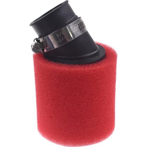 Pouvoir Red 32mm Angle Bent Foam Air Filter Pod PIT Quad Dirt Bike ATV Buggy