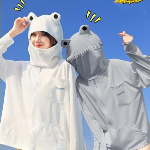 Summer Outdoor Sun-Protective Frog Anime cosplay Clothing Jacket Hooded Japanese Sun-Proof Clothing with Finger Lock Breathable