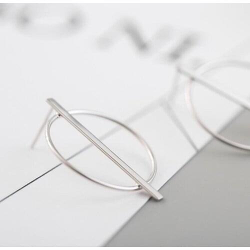 Small Simple Temperament 925 Sterling Silver Jewelry Fashion Aesthetic Geometric Round Hollow Earrings SE148