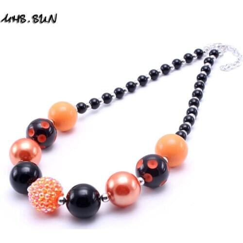 MHS.SUN Halloween Style Children Kids Beads Necklace Fashion Bubblegum Chunky Necklace For Girls Baby Festival Party Gifts