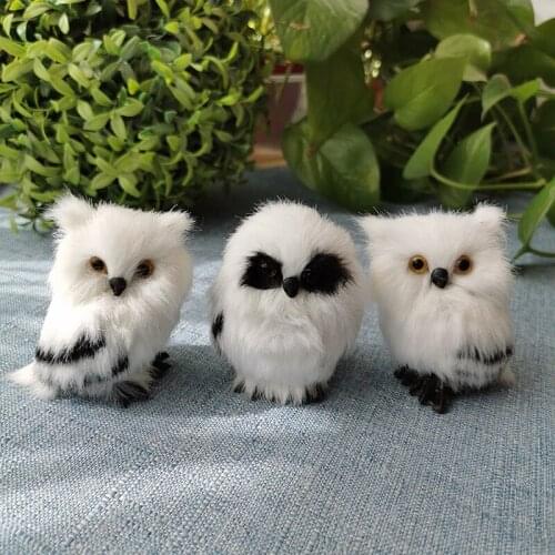 Simulation Owl Plush Toys Accessories Handmade Crafts Decoration Lifelike Bird Animal Figurines Miniature Children Birthday Gift