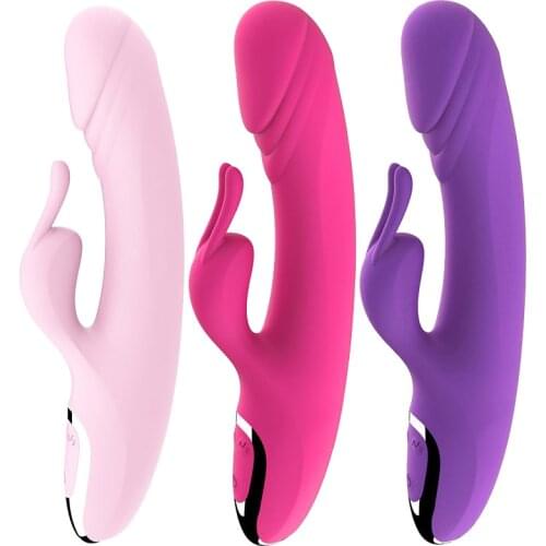 G Spot Rabbit Powerful Vibrator Sex Toys For Woman Clitoris Stimulator Double Penetration Vibrating Dildo Vagina Masturbation