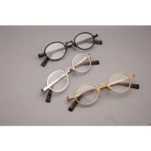 Belight Optical Vintage Small Retro Oval Shape Metal Eyeglasses Frame Men Women Prescription Spectacle Glasses HB1868